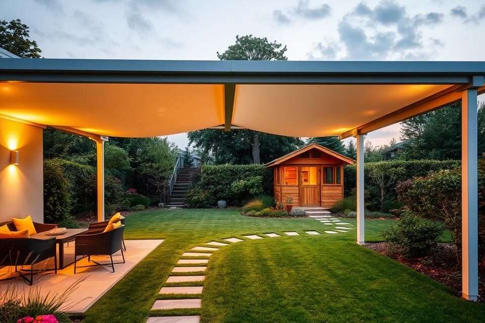 Ideen für moderne Terrassenüberdachung für das Gartenhaus
