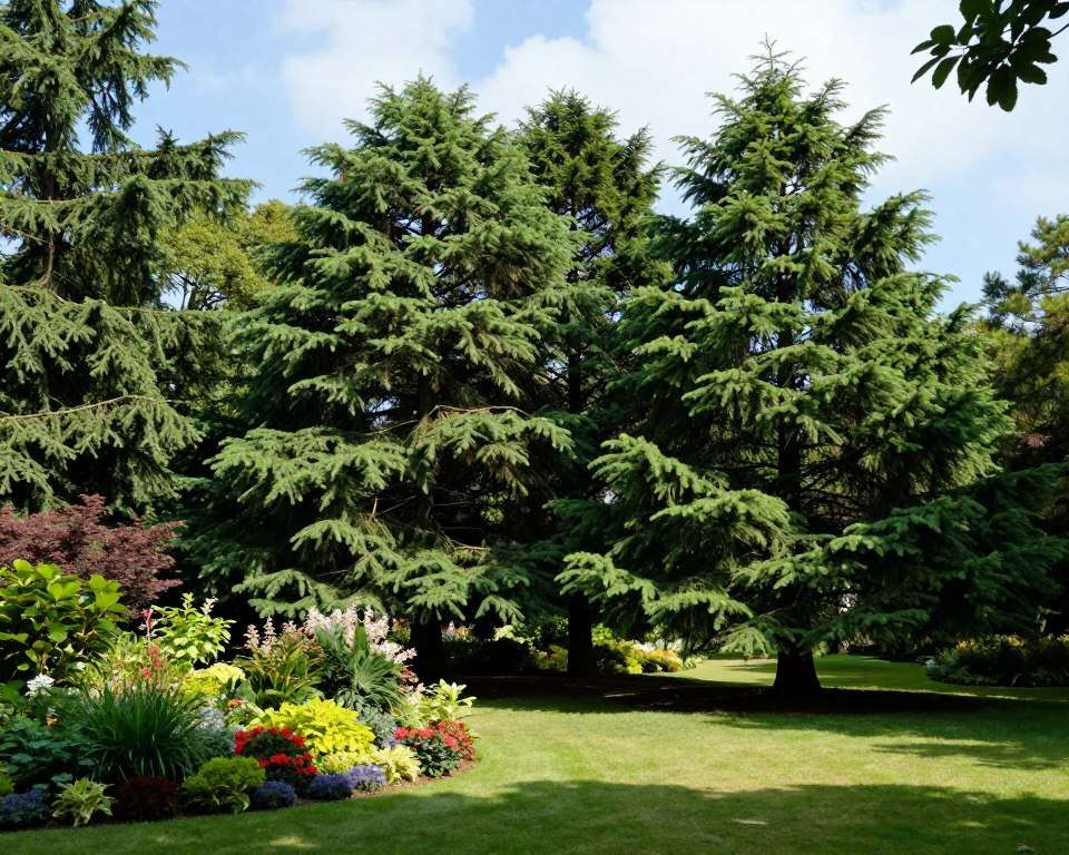 Immergrüne Schattenbäume im Garten
