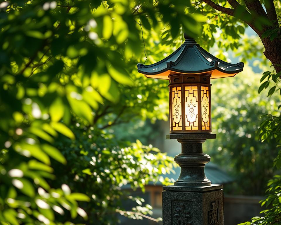 Integration japanische Gartenlaterne