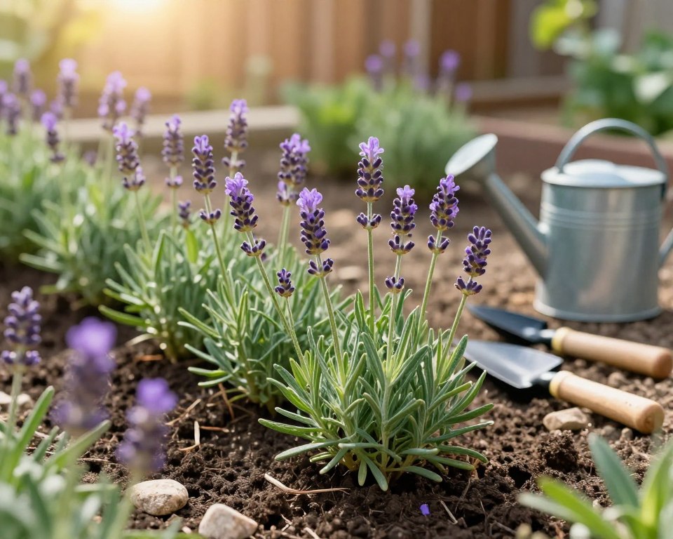 Junge Lavendelpflanzen Pflege