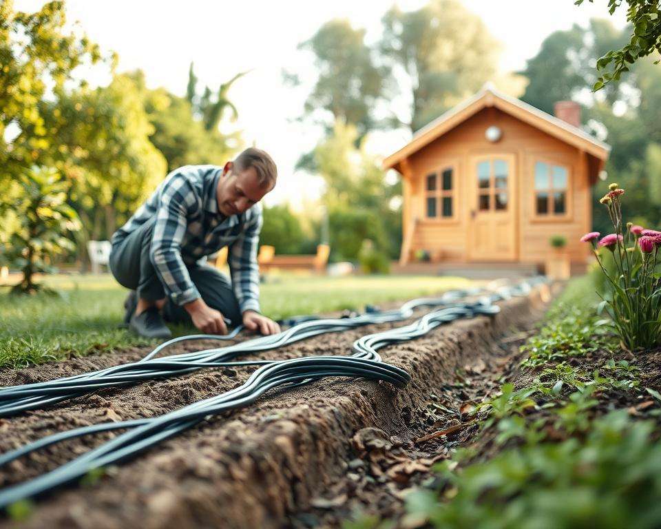 Kabelverlegung Gartenhaus