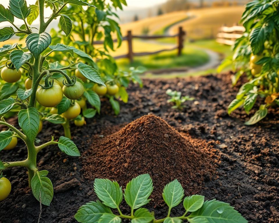 Kaffeesatz für Tomaten im Garten