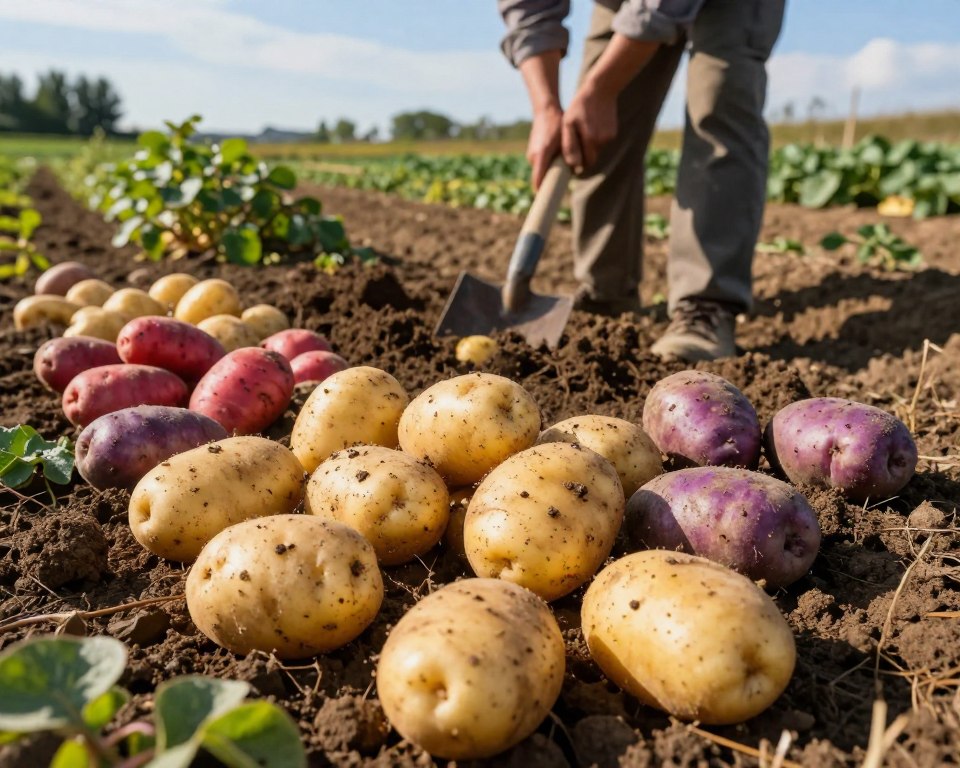 Kartoffelernte verschiedener Sorten