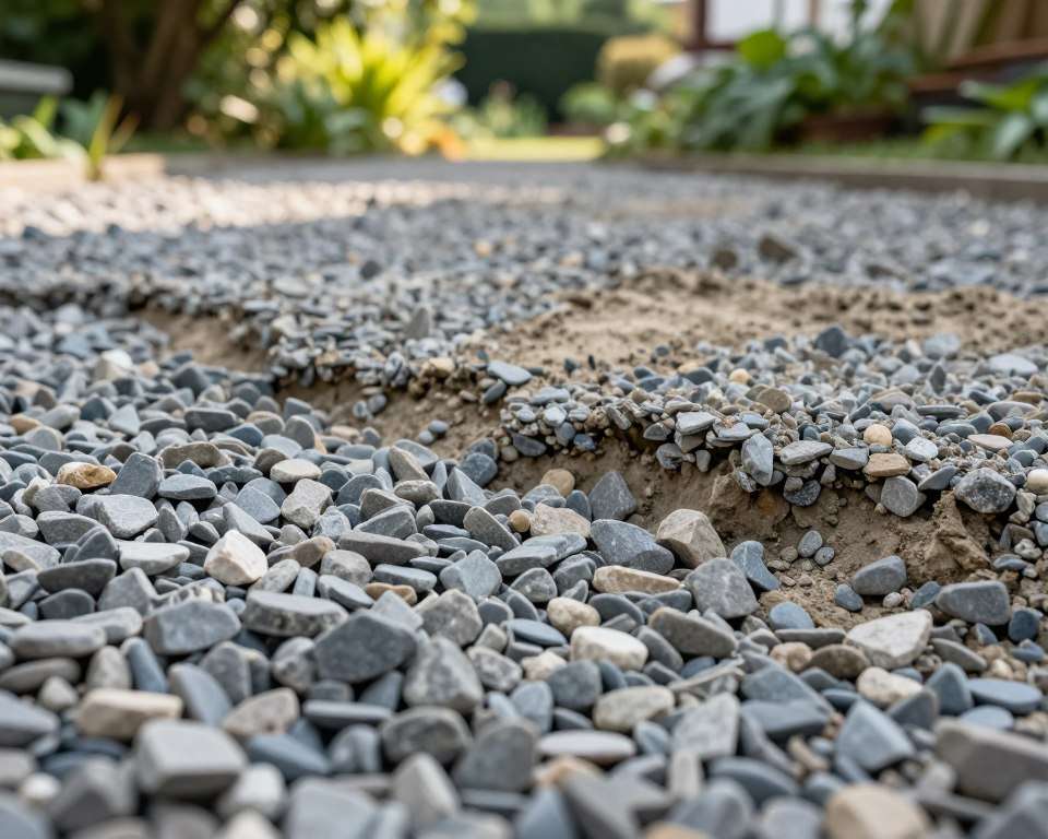 Kies verlegen Probleme auf Terrassenflächen