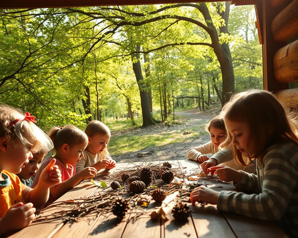 Kinder basteln mit Naturmaterialien