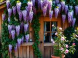 Kletterpflanzen am Gartenhaus aus Holz: So geht’s richtig