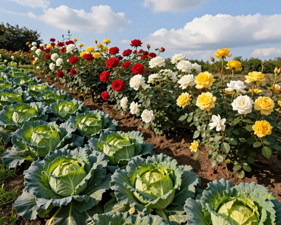 Kohlgewächse und Rosen Nachbarschaft