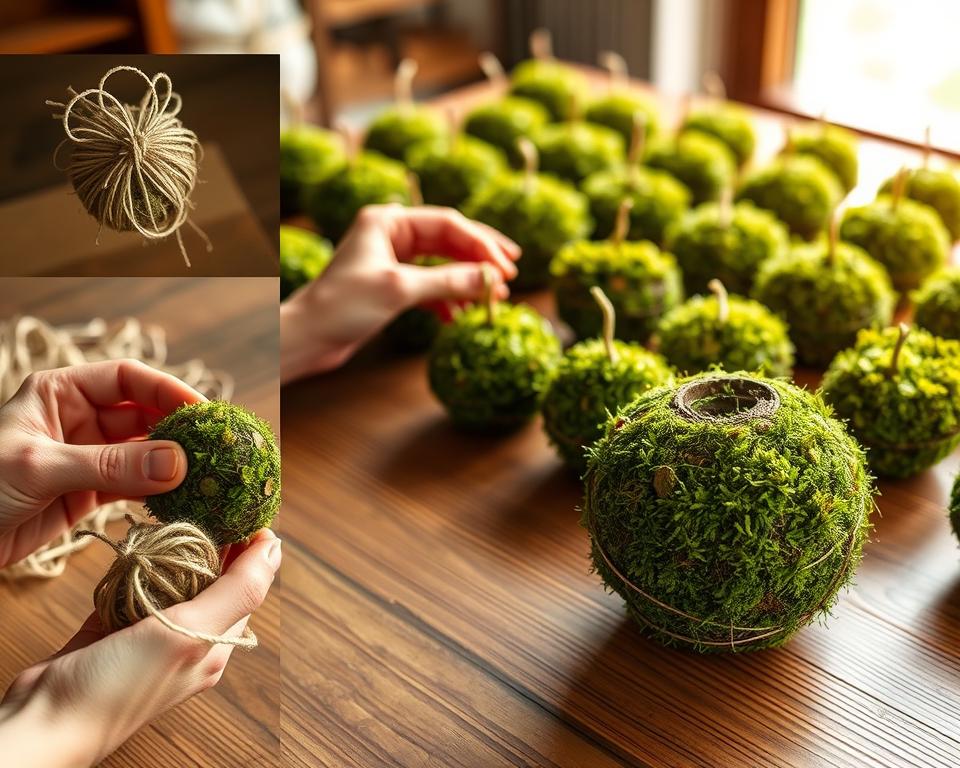 Kokedama Herstellung Schritt für Schritt