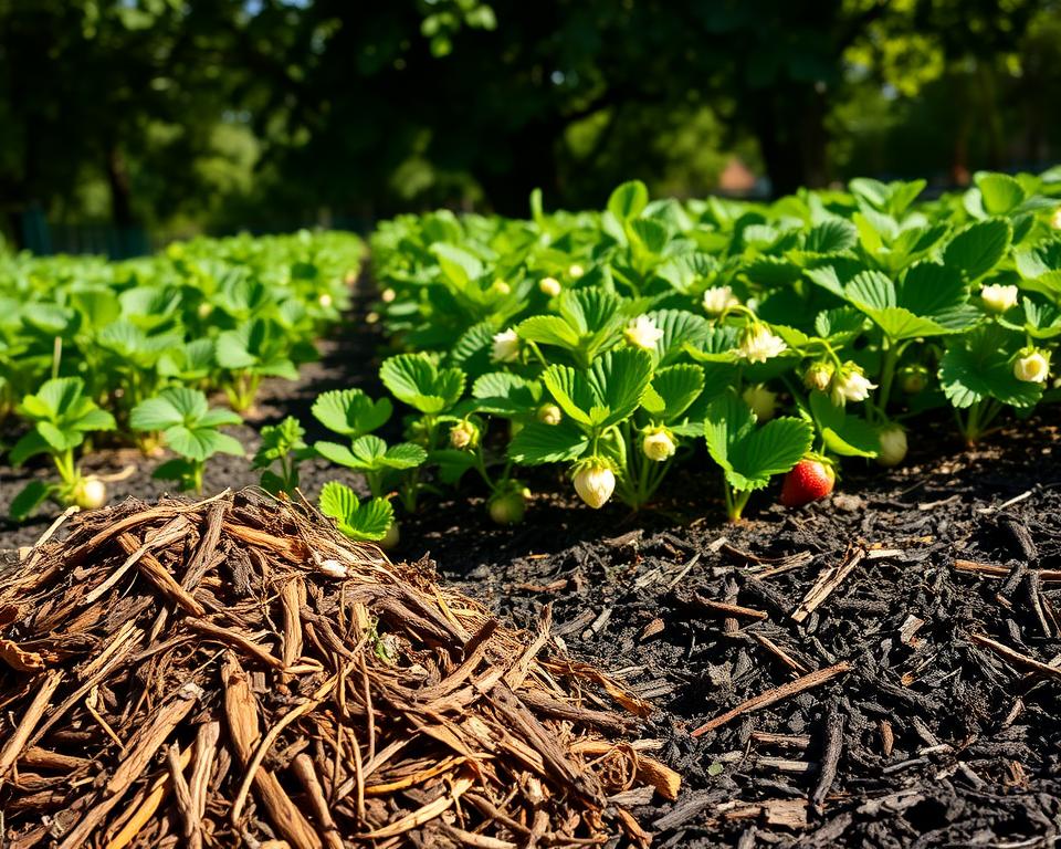 Kompost und Mulch für Erdbeeren