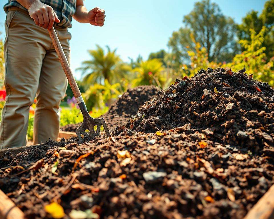 Kompostierung beschleunigen durch Umsetzen