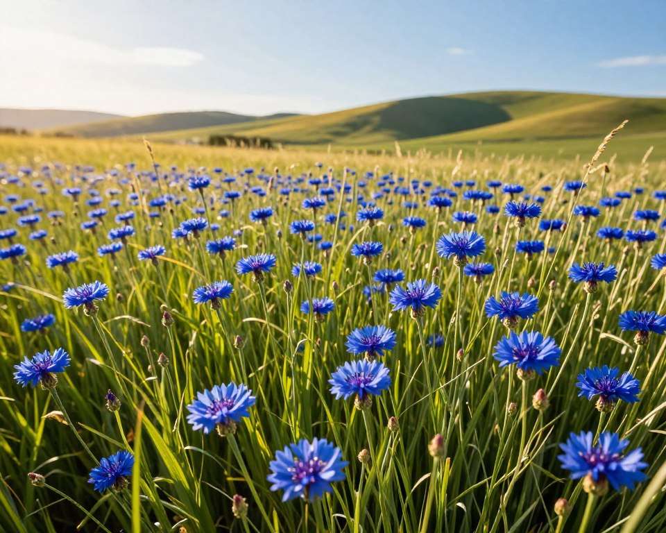 Kornblumen Standort in sonniger Umgebung Kornblumen Standort in sonniger Umgebung