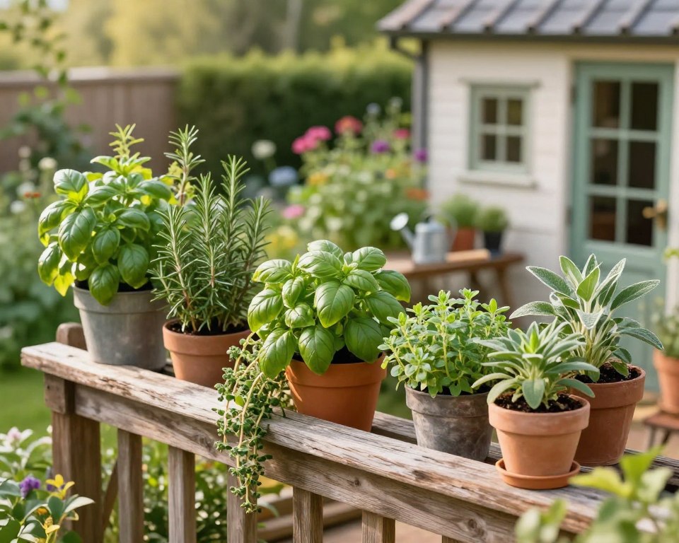Kräuter auf dem Balkon
