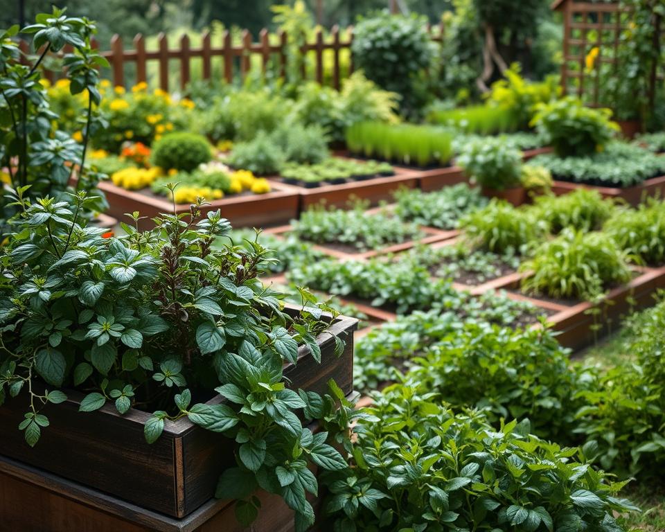 Kräuterbeet Gestaltung in verschiedenen Gartengrößen