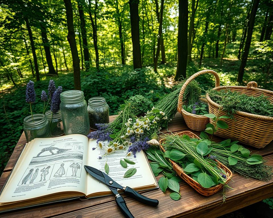 Kräutersammlung und Lagerung