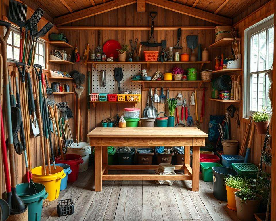 Kreative Aufbewahrungsideen Gartenschuppen Organisation