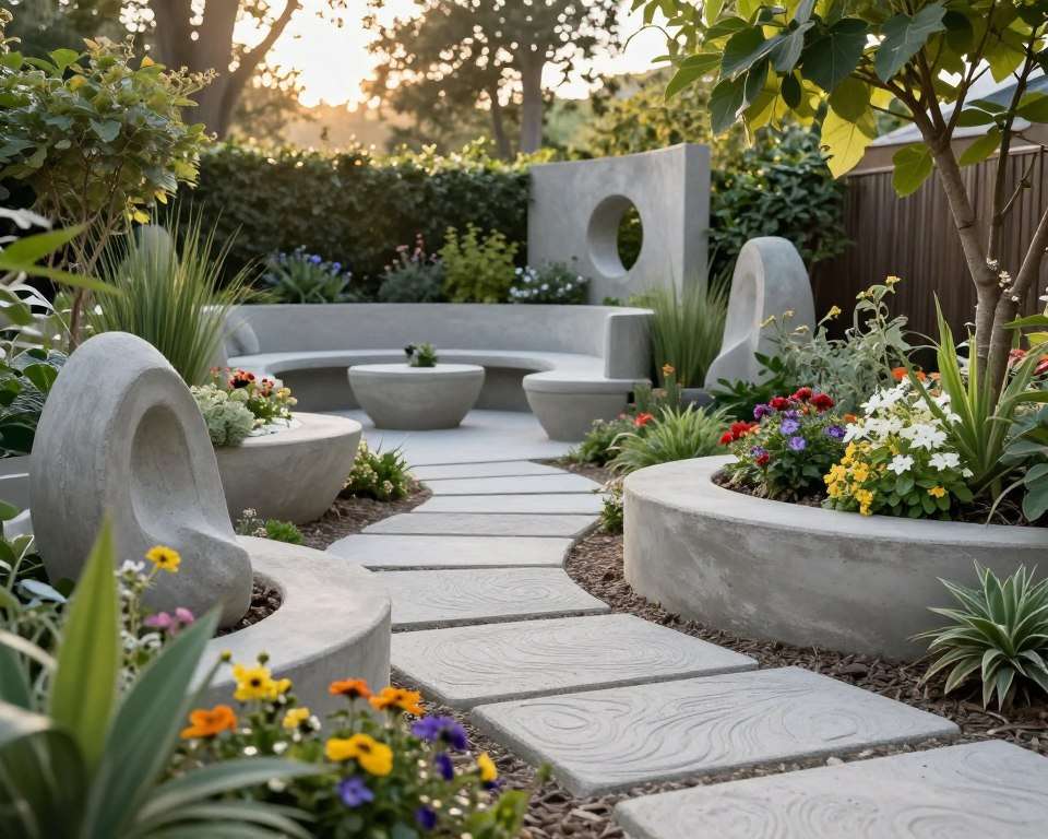 Kreative Beton Deko im Garten