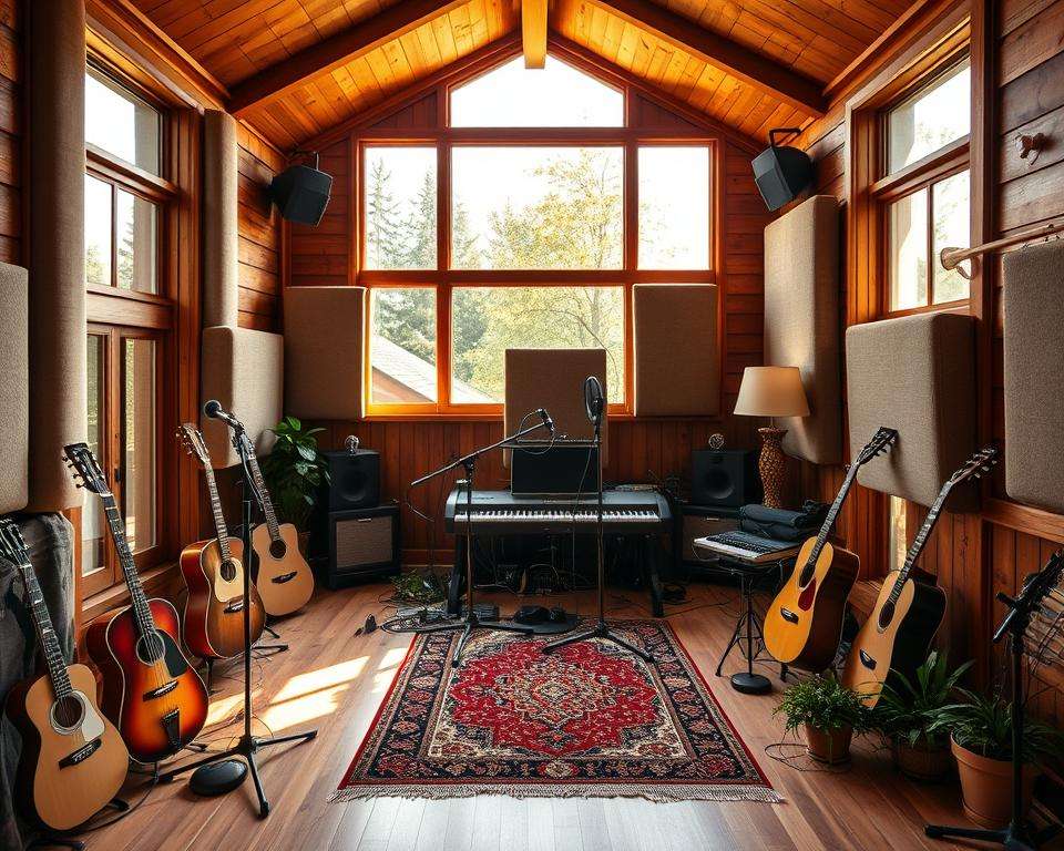 Kreative Einrichtung Gartenhaus Musikstudio