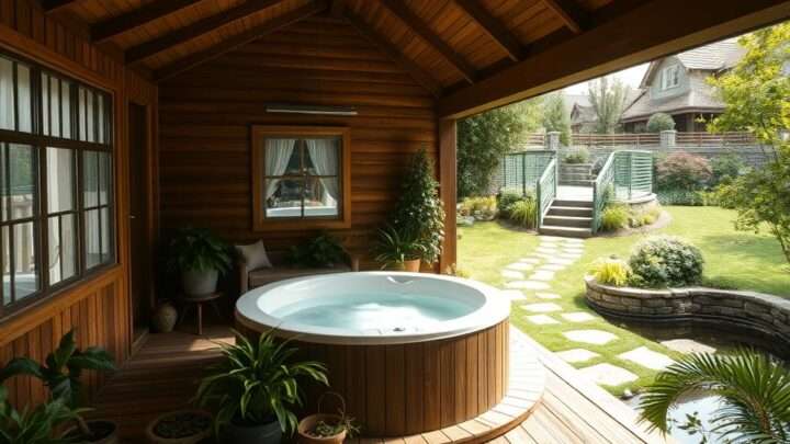 Kreative Ideen für einen Whirlpool-Schuppen als entspannende Wohlfühloase