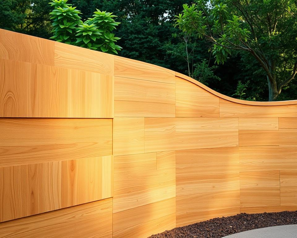 Lärmschutzwand Design mit Holz