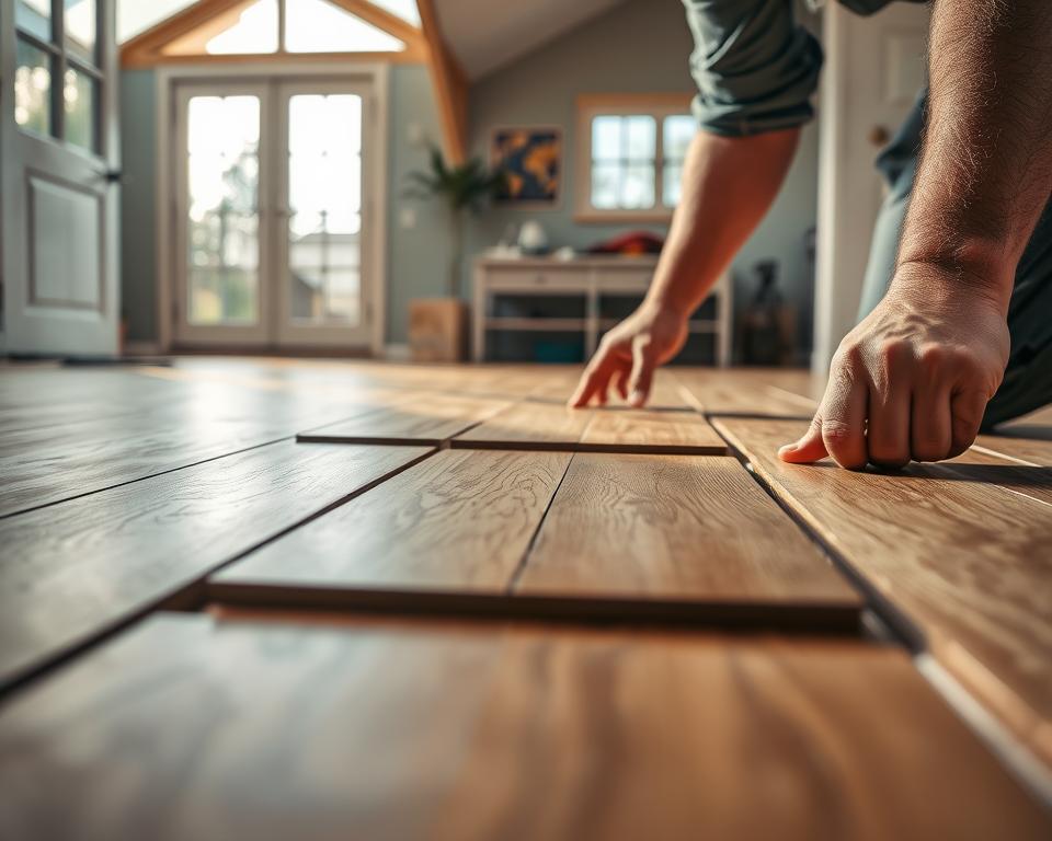 Laminat Installation Gartenhaus Schritt für Schritt
