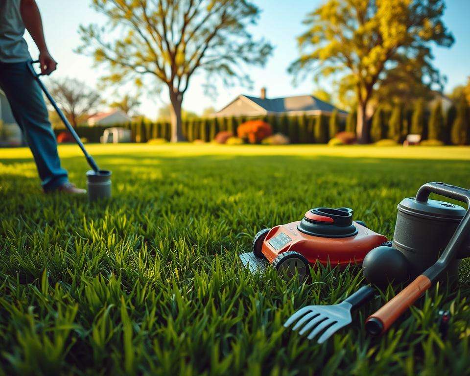 Langfristige Rasenpflege und Düngung