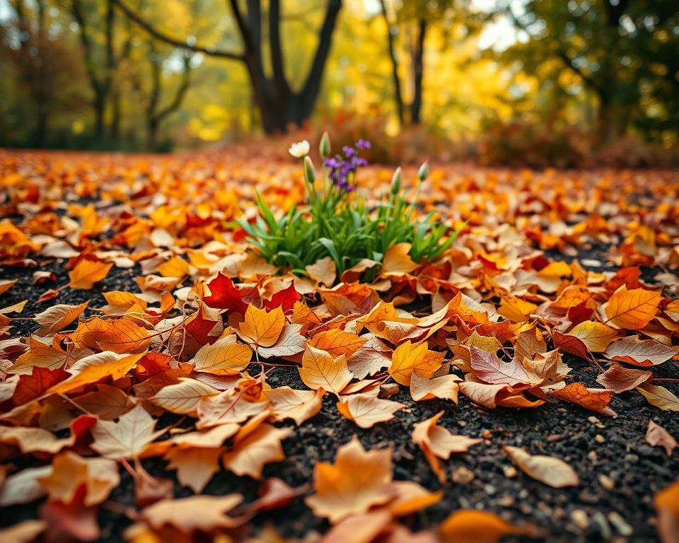 Laub als natürlicher Mulch