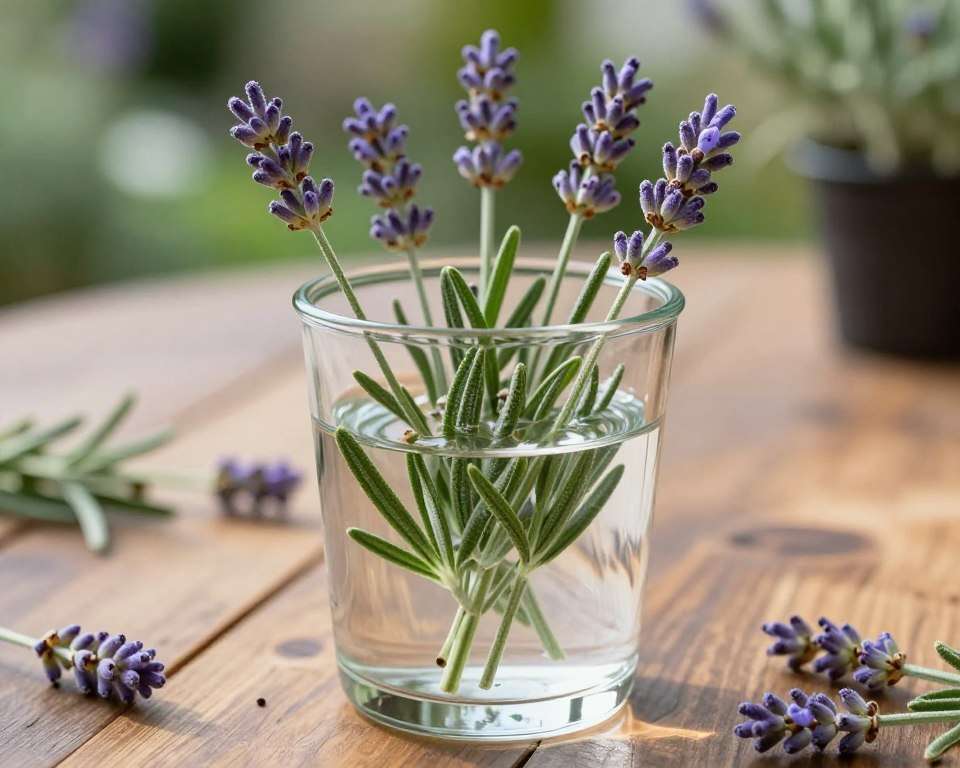 Lavendel Stecklinge im Wasserglas