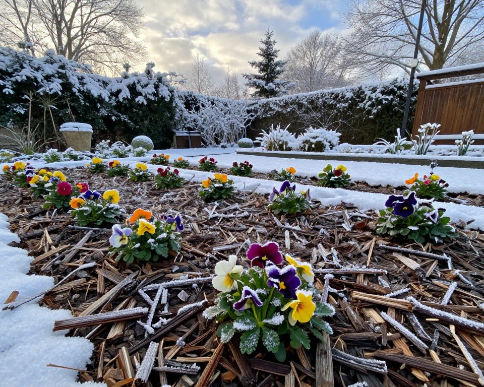 Levkojen mulchen im Winter