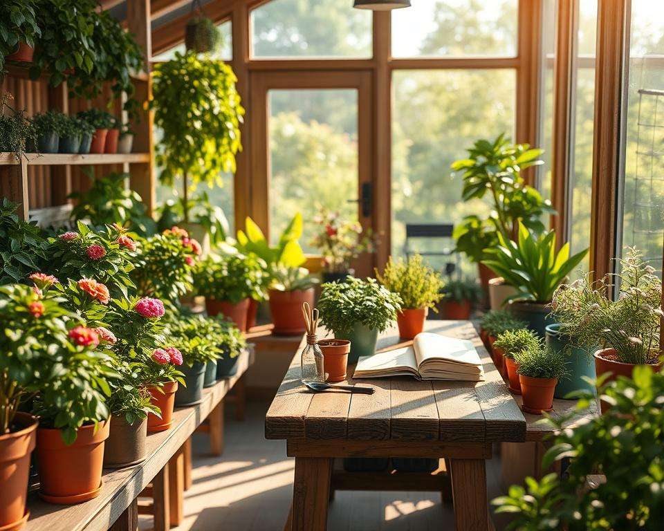 Lichtbedingungen Pflanzen im Gartenhaus