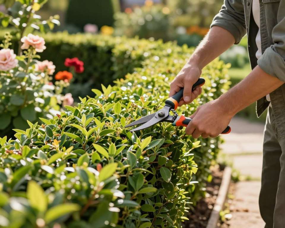 Ligusterhecke Schnitttechnik