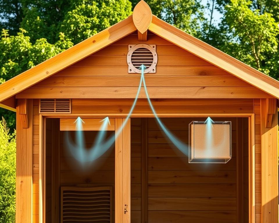 Lüftungsöffnungen Gartenhaus Positionierung