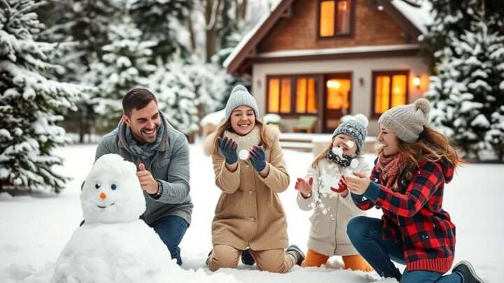 Lustige Winterspiele im Garten für die ganze Familie