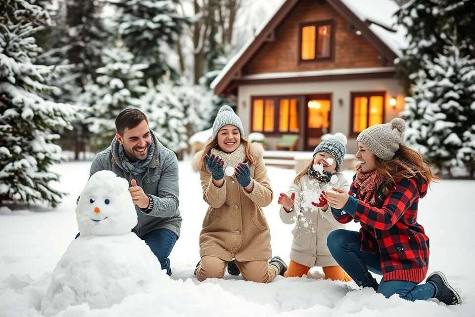 Lustige Winterspiele im Garten für die ganze Familie