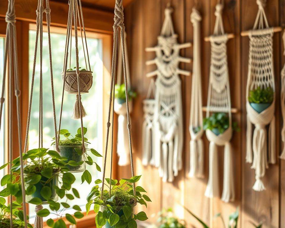 Makramee Blumenampeln Wanddekoration