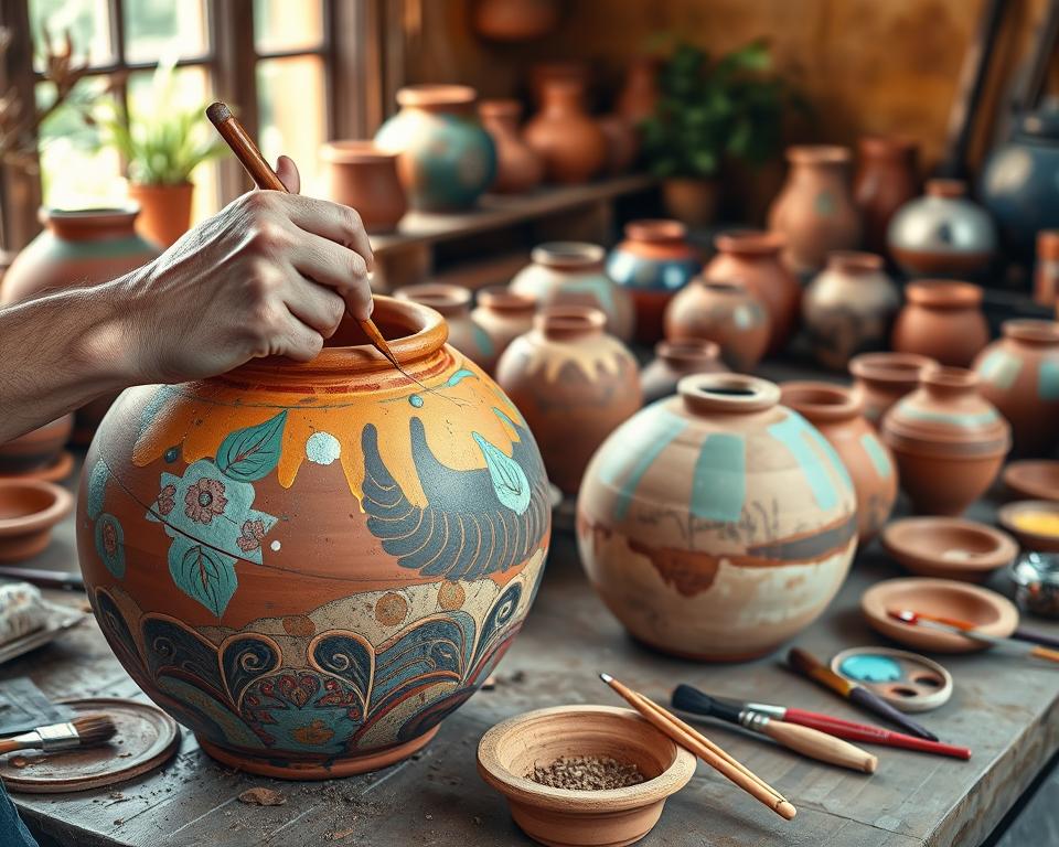 Maltechniken für Terracotta Töpfe