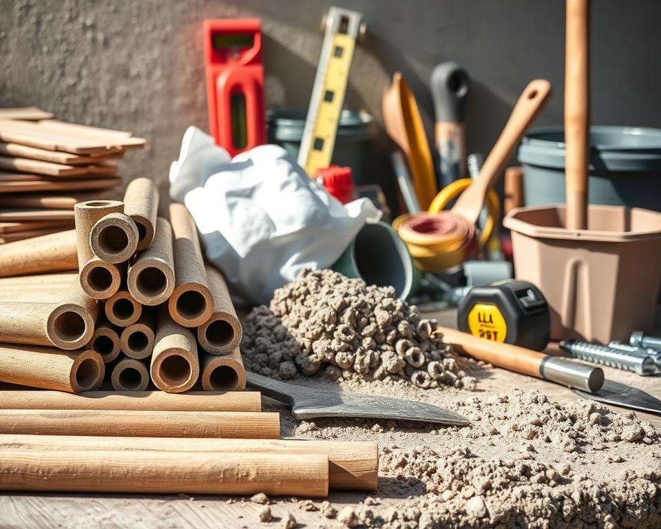 Material Werkzeug Zaunpfosten