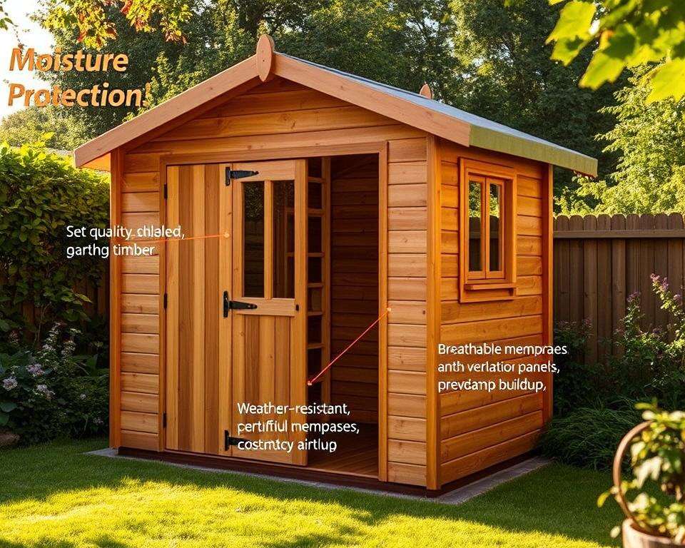 Materialauswahl Gartenhaus Feuchtigkeitsschutz