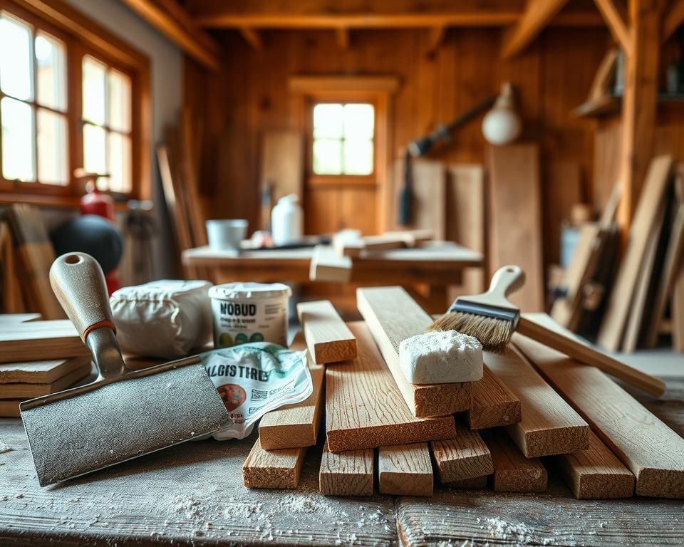 Materialien Holz verputzen