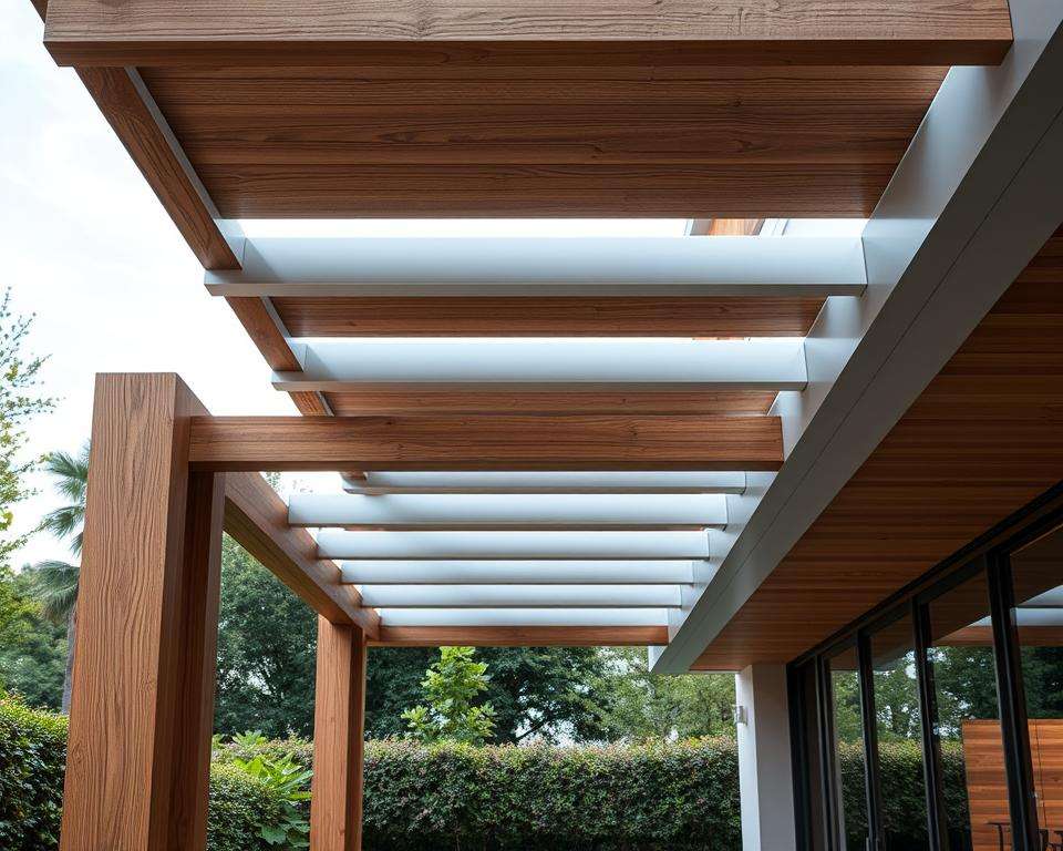 Materialien Terrassenüberdachung Holz Aluminium Glas