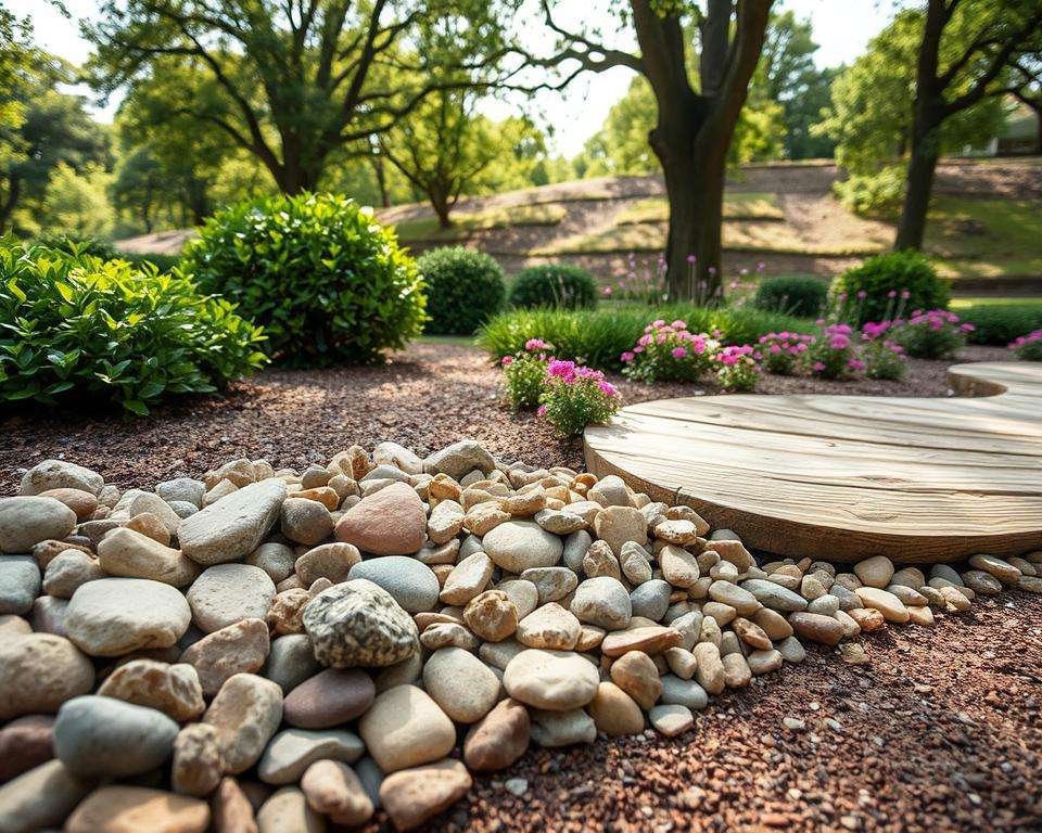 Materialien für Beeteinfassungen Naturstein Holz Pflanzen