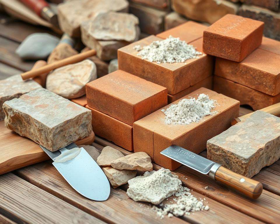 Materialien für Feuerstelle Bau