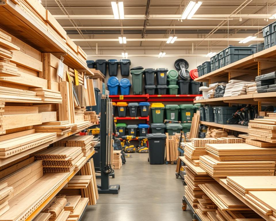 Materialien für Mülltonnenunterstand