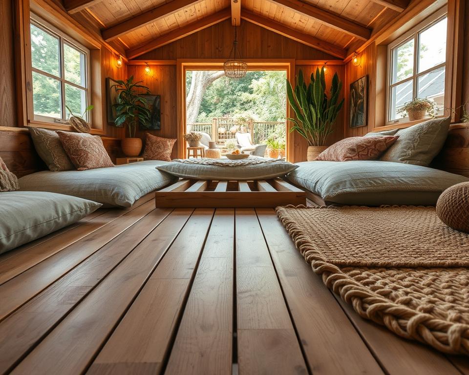 Materialien für Schlafboden im Gartenhaus