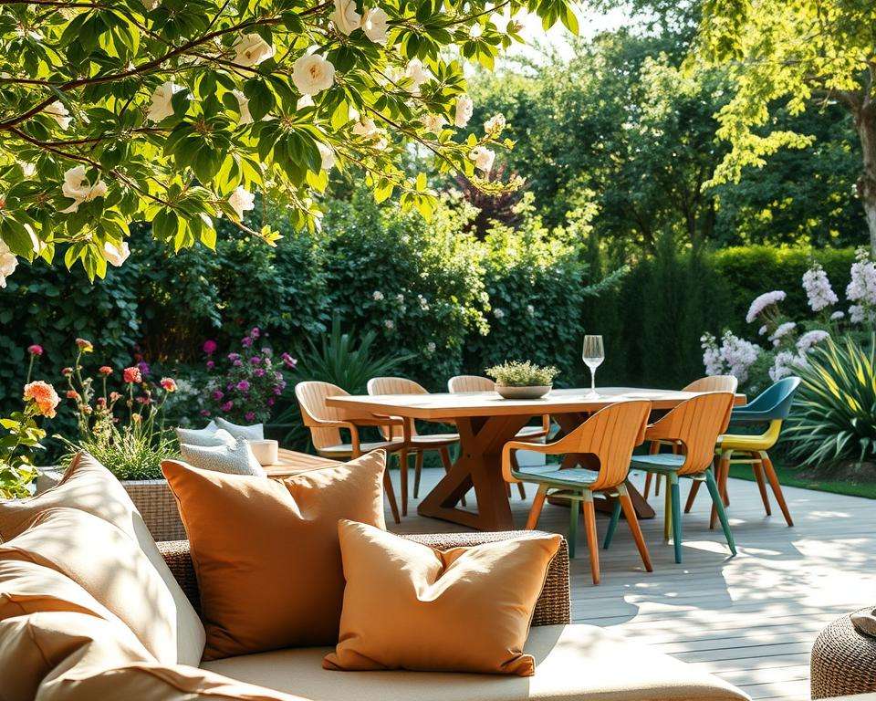 Materialien und Farben Gartenmöbel