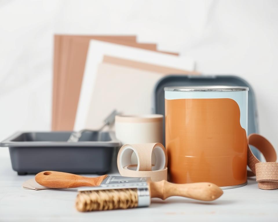 Materialien und Werkzeuge zum Streichen