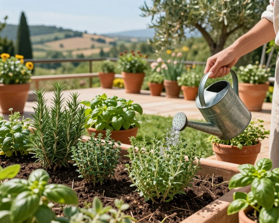 Mediterrane Kräuter Bewässerung