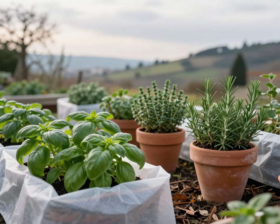 Mediterrane Kräuter Winterschutz