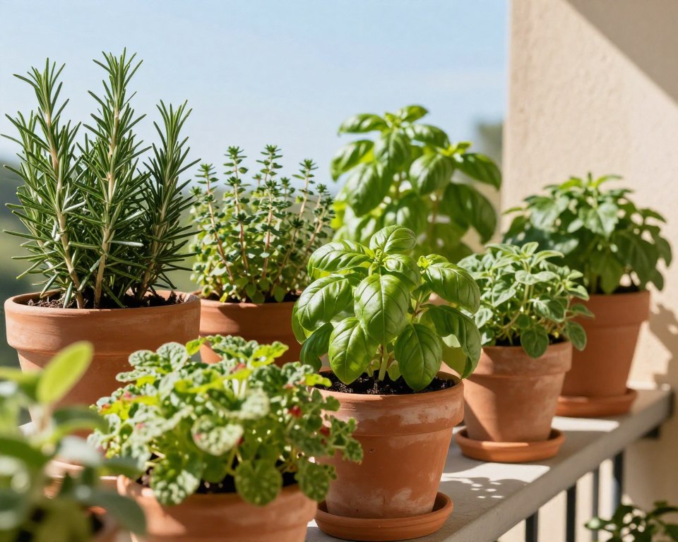 Mediterrane Kräuter auf dem Balkon