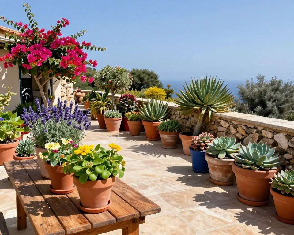 Mediterrane Pflanzen für Sonnenterrasse