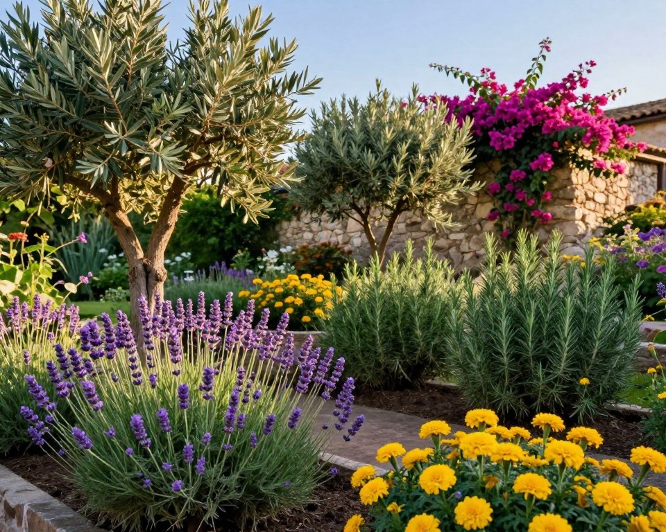 Mediterrane Pflanzen in deutschem Garten
